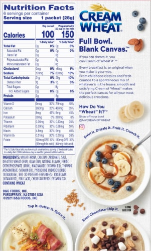 Cream of Wheat Original Instant Packets Perspective: bottom
