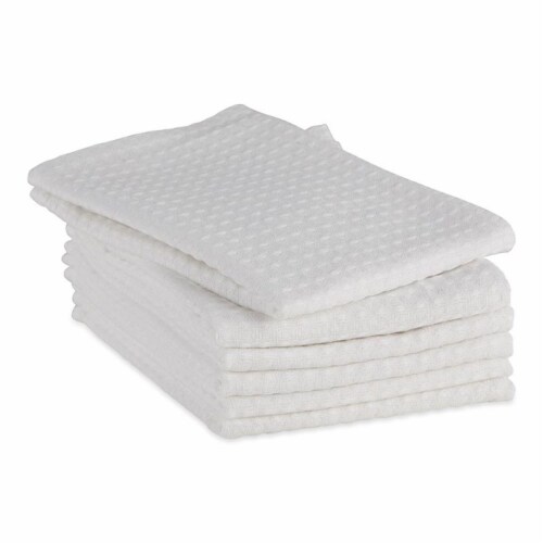 Design Imports CAMZ12441 White Recycled Cotton Waffle Dishtowel Set - Set of 6 Perspective: bottom