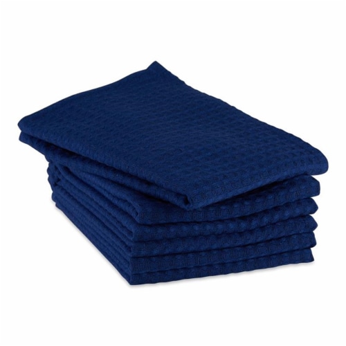 Design Imports CAMZ12443 Blue Recycled Cotton Waffle Dishtowel Set - Set of 6 Perspective: bottom