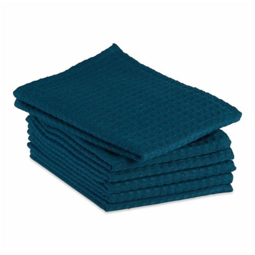 Design Imports CAMZ12446 Teal Green Recycled Cotton Waffle Dishtowel Set - Set of 6 Perspective: bottom