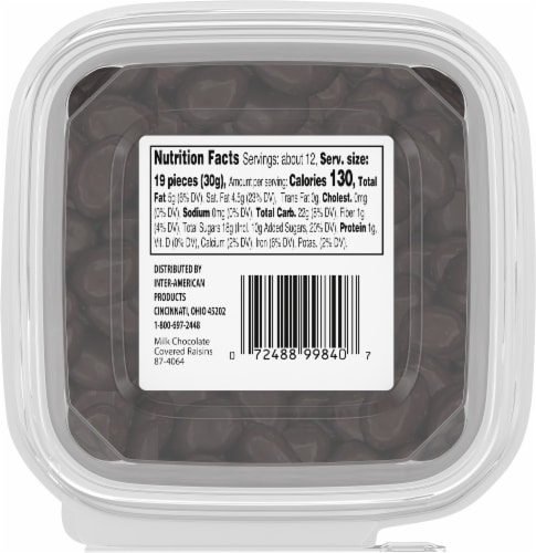 Torn & Glasser Milk Chocolate Raisins Perspective: bottom