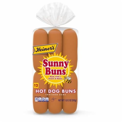 Heiner's Sunny Buns Honey Enriched Hot Dog Buns Perspective: bottom