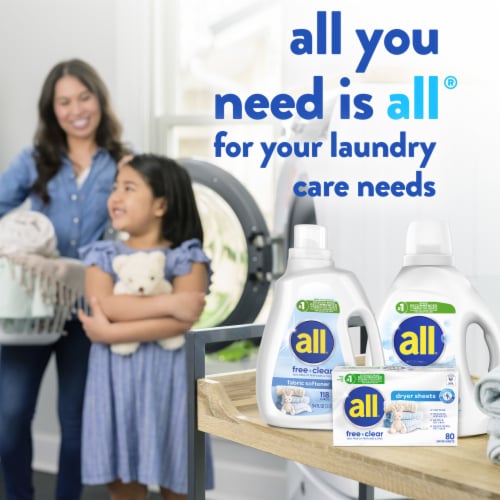 All® Free Clear Softening Dryer Sheets Perspective: bottom