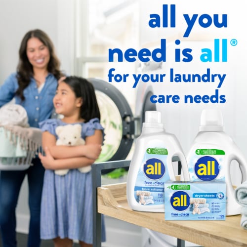 All® Free and Clear Unscented Liquid Fabric Softener Perspective: bottom