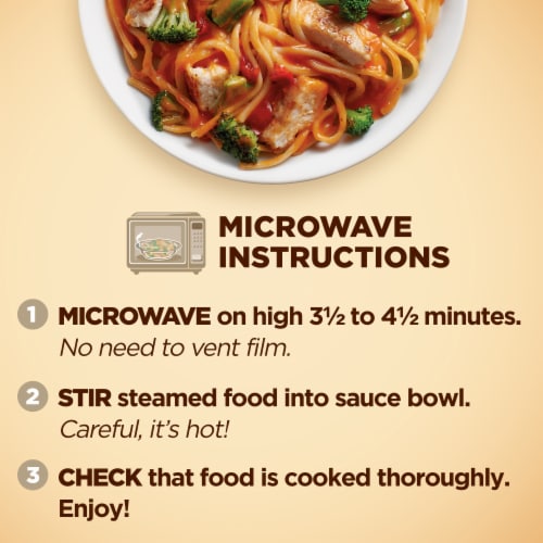 Healthy Choice Cafe Steamers Chicken Linguini With Red Pepper Alfredo Frozen Meal Perspective: bottom