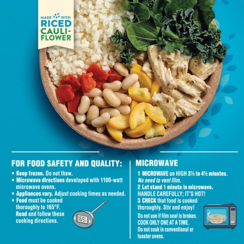 Healthy Choice Power Bowls Basil Pesto Chicken Frozen Meal Perspective: bottom