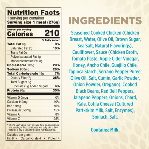 Healthy Choice Power Bowls Spicy Black Bean & Chicken Frozen Meal Perspective: bottom