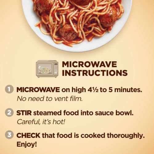Healthy Choice Cafe Steamers Spaghetti & Meatballs Frozen Meal Perspective: bottom