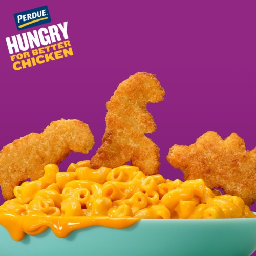 Perdue Refrigerated Fully Cooked Breaded Dino Shaped Chicken Breast Nuggets Perspective: bottom