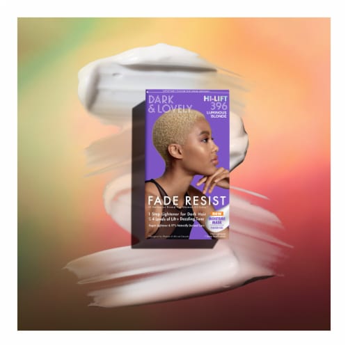 Dark and Lovely Fade Resist Permanent Hair Color Hi Lift 384 Light Golden Blonde Perspective: bottom