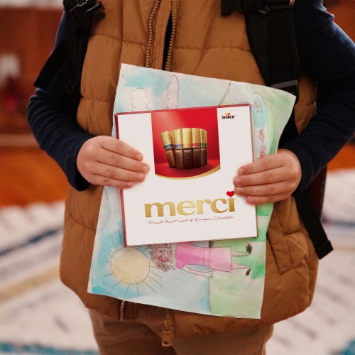 Merci Finest Assortment of European Chocolates Gift Box Perspective: bottom
