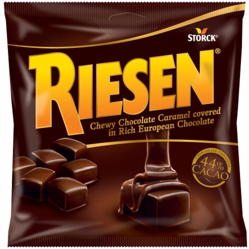 Riesen Chocolate Covered Chewy Caramel Candy Perspective: bottom