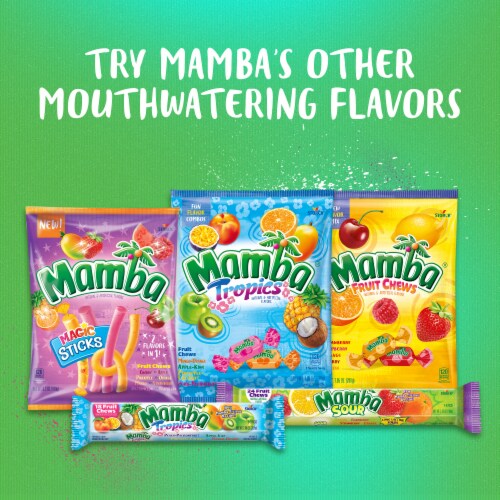 Mamba® Sour Fruit Chews Chewy Candy Stick Pack Perspective: bottom