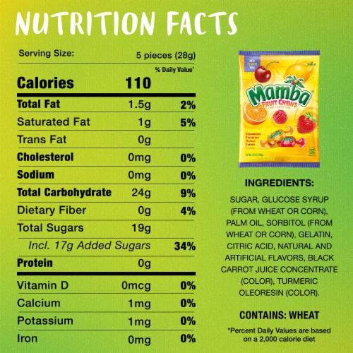 Mamba® Fruit Chews Chewy Candy Perspective: bottom