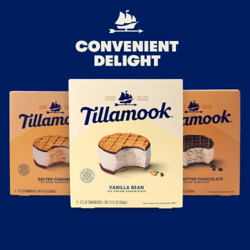 Tillamook Peanut Butter Chocolate Ice Cream Sandwiches Perspective: bottom