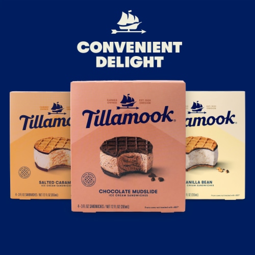 Tillamook Vanilla Bean Ice Cream Sandwiches Perspective: bottom