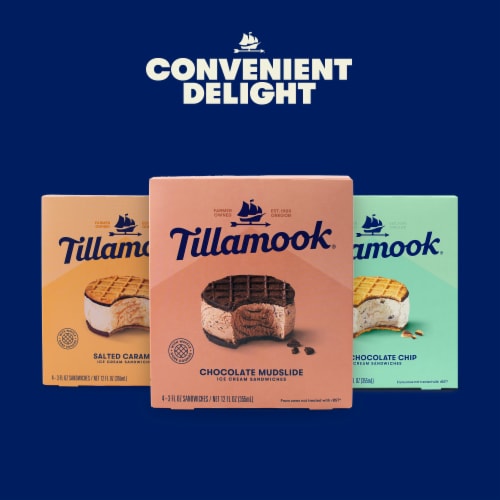 Tillamook Mint Chocolate Chip Ice Cream Sandwiches Perspective: bottom