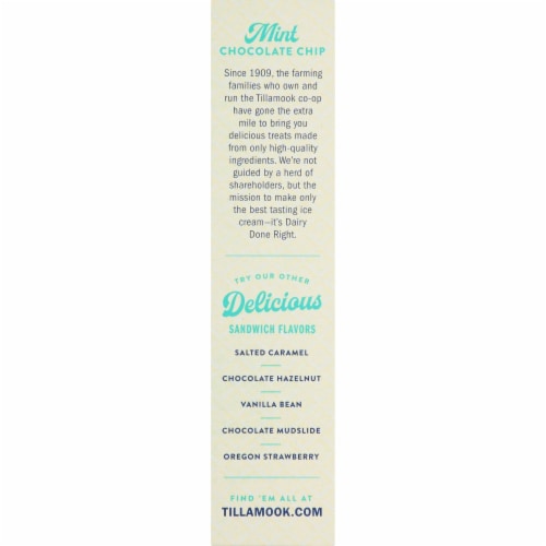 Tillamook Mint Chocolate Chip Waffle Cone Ice Cream Sandwiches Perspective: bottom
