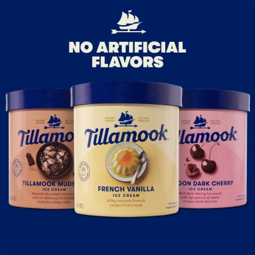 Tillamook Oregon Dark Cherry Ice Cream Tub Perspective: bottom