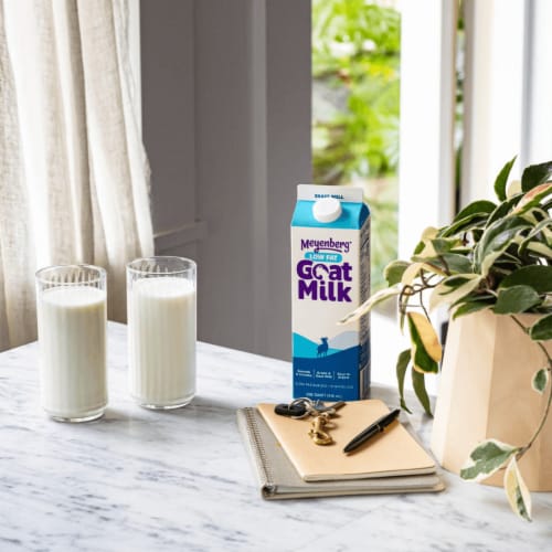 Meyenberg Low fat Goat Milk, Quart 32 fl oz, Certified Humane, Kosher, Gluten Free, Easy to Digest Perspective: bottom