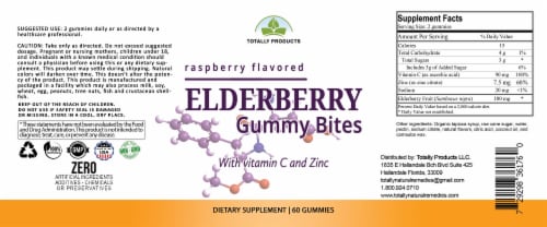 Black Elderberry Gummies Immune Booster with Vitamin C and Zinc (3 bottles) Perspective: bottom