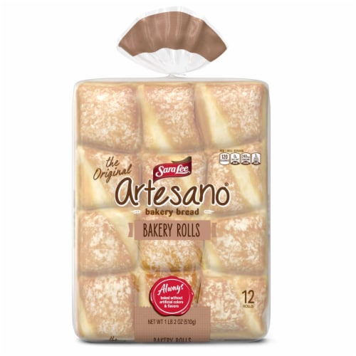 Sara Lee Artesano White Sliced Bread Bakery Rolls Perspective: bottom