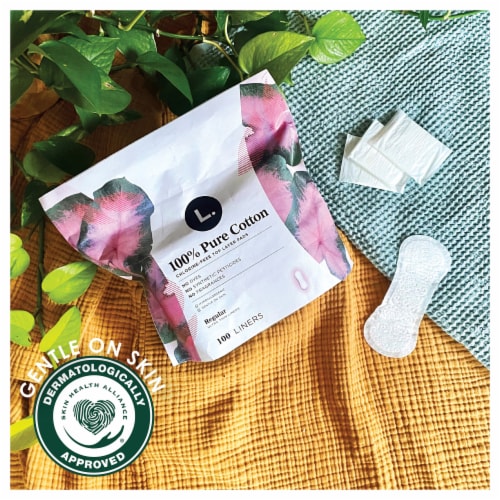 L. 100% Pure Cotton Chlorine Free Ulra Thin Liners Perspective: bottom