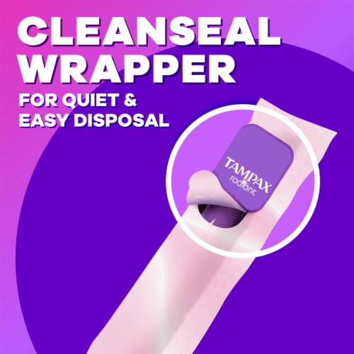 Tampax Radiant Regular + Super Absorbency Unscented Tampons Duo Pack Perspective: bottom