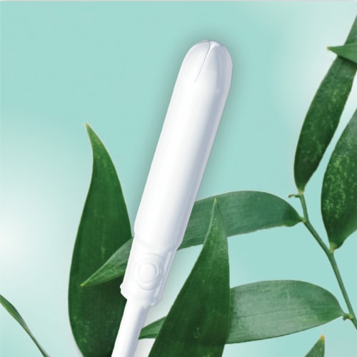 Tampax Pure Cotton 100% Organic Cotton Core Tampons Regular Absorbency Unscented Perspective: bottom