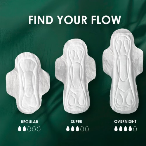 L. Organic Cotton Top Layer Ultra Thin Pads with Wings Regular Absorbency Perspective: bottom