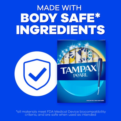 Tampax Pearl LeakGuard Protection Tampons Duo Pack Regular/Super Absorbency Unscented Perspective: bottom