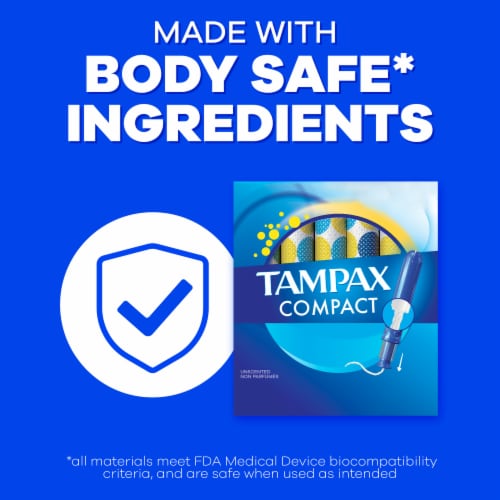 Tampax Compact Pearl Tampons LeakGuard Protection Duo Pack Regular/Super Absorbency Perspective: bottom