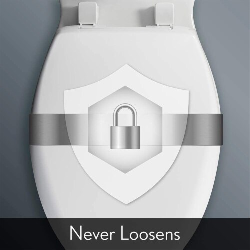 Mayfair Slow Close Round White Plastic Toilet Seat Perspective: bottom