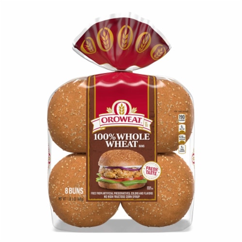 Oroweat 100% Whole Wheat Sandwich Buns Perspective: bottom