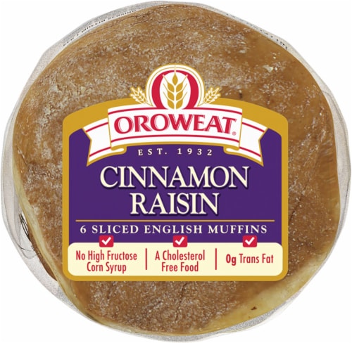 Oroweat Cinnamon Raisin Sliced English Muffins Perspective: bottom