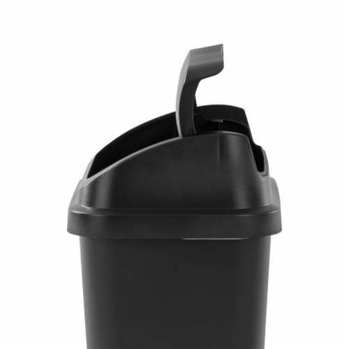 Sterilite Plastic SwingTop Trash Can - Black Perspective: bottom