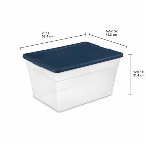 Sterilite Storage Box - Marine Blue/Clear Perspective: bottom