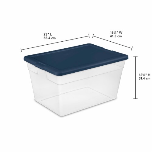 Sterilite 28 Quart Clear/White Storage Box, 28 qt - Harris Teeter