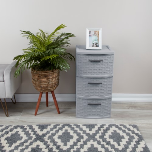 Sterilite 3 Drawer Weave Tower Drawers - Cement Perspective: bottom