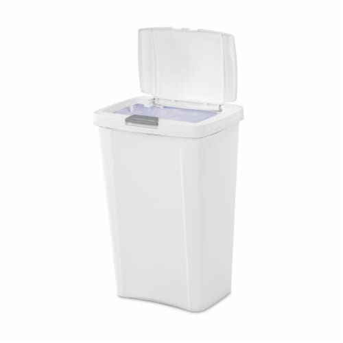 Sterilite Plastic TouchTop Trash Can - White Perspective: bottom
