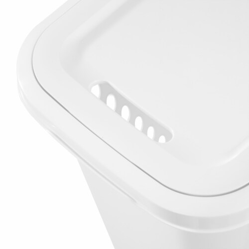 Sterilite Plastic Slim Laundry Hamper - White Perspective: bottom