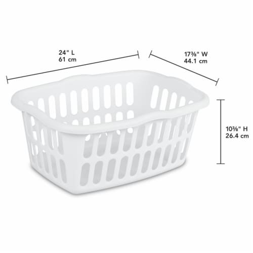 Sterlite Rectangular Bushel Laundry Basket - White Perspective: bottom