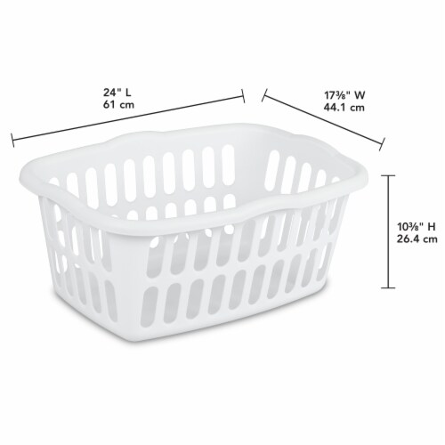 Sterlite Rectangular Bushel Laundry Basket - White Perspective: bottom