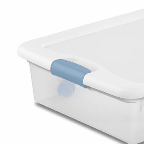 Sterilite Plastic Wheeled Latching Box - White Perspective: bottom