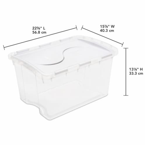 Sterilite Storage Box with Hinged Lid - Clear Perspective: bottom