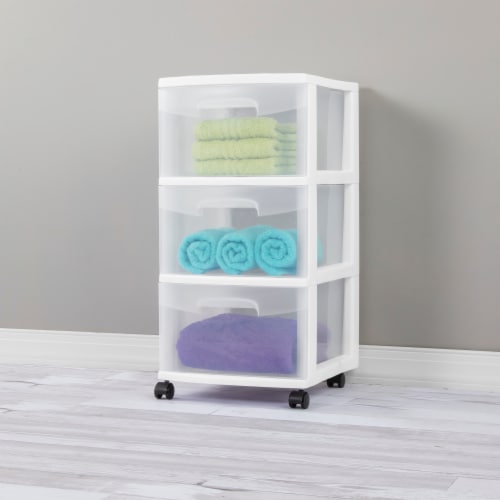 Sterilite® White 3-Drawer Cart - White Perspective: bottom
