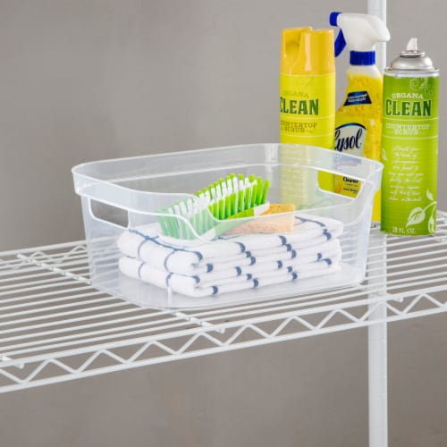 Sterilite® Medium Platic Open Bin - Clear Perspective: bottom