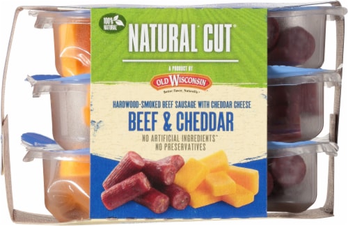 Old Wisconsin Natural Cut® Beef & Cheddar Snack Tray Perspective: bottom