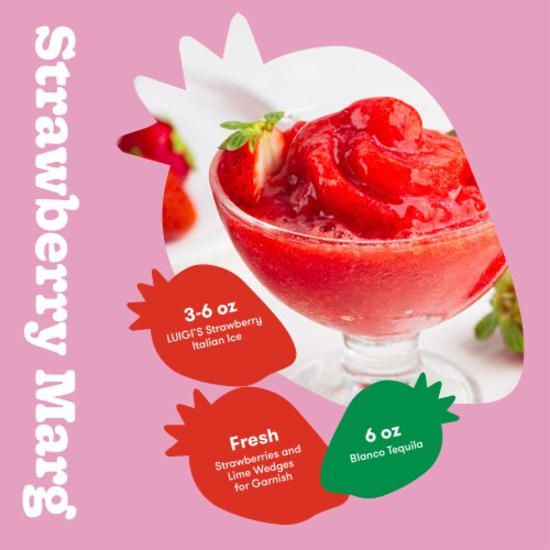 Luigi's Lemon & Strawberry Real Italian Ice 6 - 6 fl oz Cups Perspective: bottom