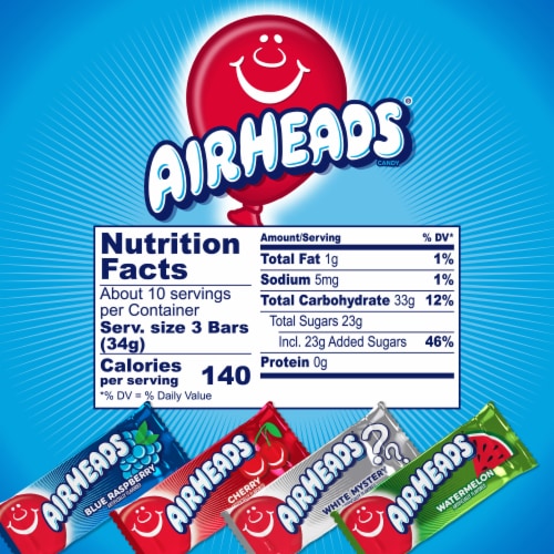 Airheads Individually Wrapped Assorted Fruit Flavored Mini Bars Perspective: bottom